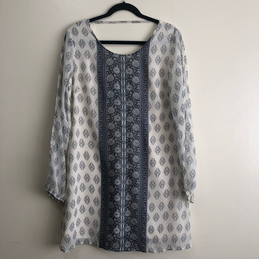 Rewind | Open Back Patterned Tunic Dress